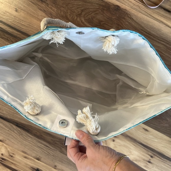 Princess Cruises Bag Tote Beach/Marine Life Handles Cork Base Sea Turtle NWOT - Picture 7 of 11